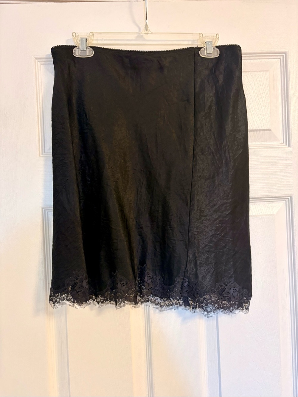 J.Crew- Gwen Textured Satin Lace Trim Slip Skirt- Medium - Picture 3 of 5